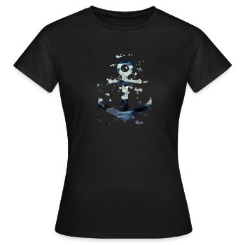 Wasserfarben Anker - Frauen T-Shirt - Schwarz - Vorne - AI Model Female 172 dark (172cm)