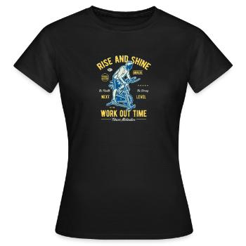 Work out time - Women's T-Shirt - black - Front - AI Model Female 172 dark (172cm)
