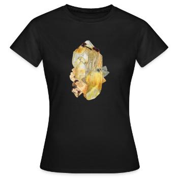 Bergkristall mit Granat - Frauen T-Shirt - Schwarz - Vorne - AI Model Female 172 dark (172cm)