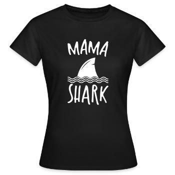 Drôle Mama Shark - fête des mères - T-shirt Femme - noir - Devant - AI Model Female 172 dark (172cm)