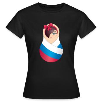 Matroschka Olga – Team Russia - Frauen T-Shirt - Schwarz - Vorne - AI Model Female 172 dark (172cm)