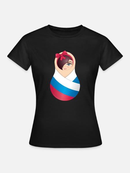 Matroschka Olga – Team Russia - Frauen T-Shirt - Schwarz
