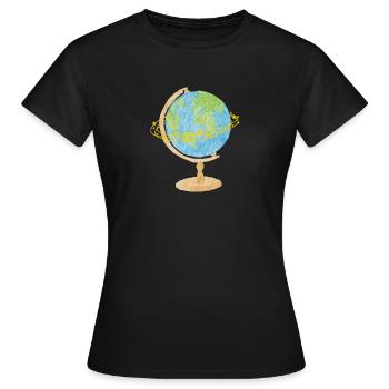 Weltkugel Sterne - Frauen T-Shirt - Schwarz - Vorne - AI Model Female 172 dark (172cm)