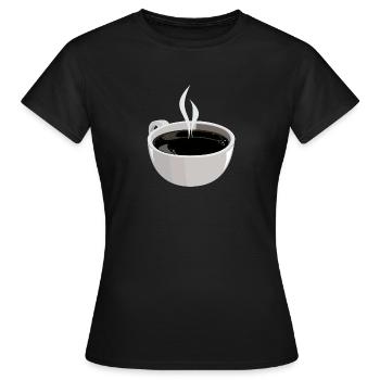 café chaud - T-shirt Femme - noir - Devant - AI Model Female 172 dark (172cm)