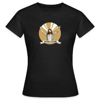 God bless the gains - Frauen T-Shirt - Schwarz - Vorne - AI Model Female 172 dark (172cm)