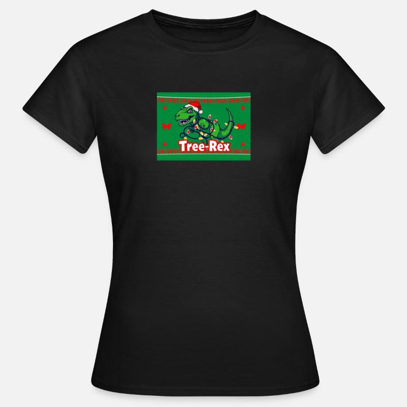 Tree Rex for ugly christmas sweater - Women's T-Shirt - black