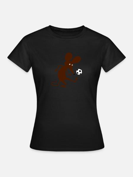 Fussballmaus - Frauen T-Shirt - Schwarz