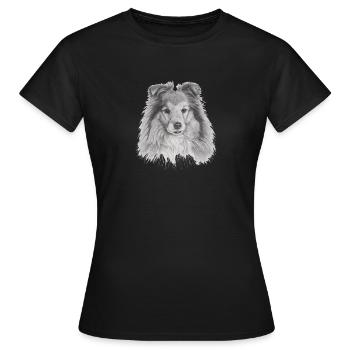 shetland sheepdog sheltie - Women's T-Shirt - black - Front - AI Model Female 172 dark (172cm)