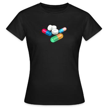 pilules - T-shirt Femme - noir - Devant - AI Model Female 172 dark (172cm)
