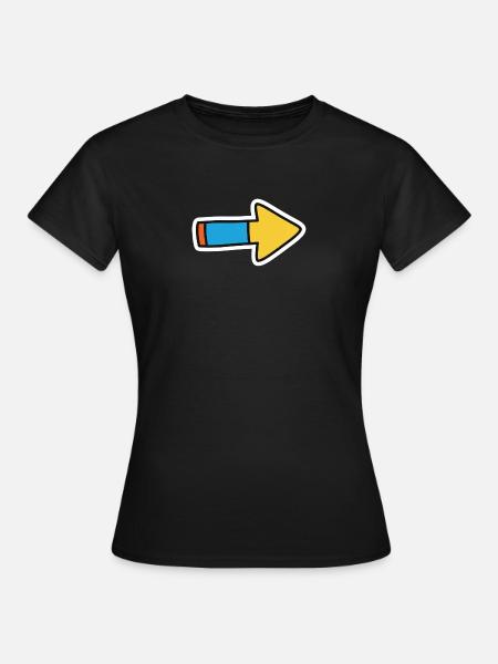 Comic Pfeil Richtung Rechts - Frauen T-Shirt - Schwarz
