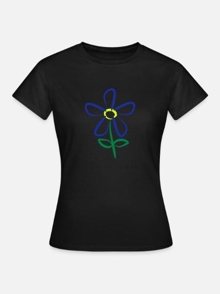 Blume - Frauen T-Shirt - Schwarz
