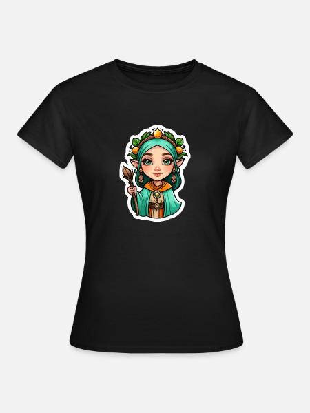 Druidin Druide Fantasy Illustration - Frauen T-Shirt - Schwarz