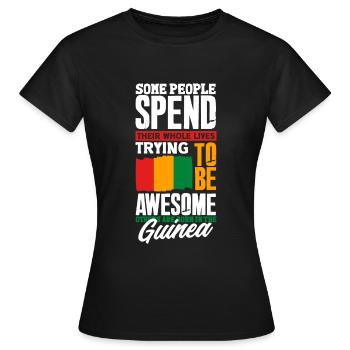 Guinée Guinée Guinée Drapeau Guinée Citation amusante - T-shirt Femme - noir - Devant - AI Model Female 172 dark (172cm)