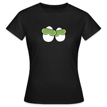 Funky Eggs - Frauen T-Shirt - Schwarz - Vorne - AI Model Female 172 dark (172cm)