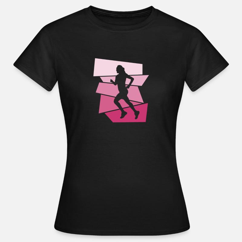 Runner abstract pink - Women's T-Shirt - black