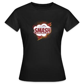 spaßige Comic-Sprechblase - SCHMASCH - Frauen T-Shirt - Schwarz - Vorne - AI Model Female 172 dark (172cm)