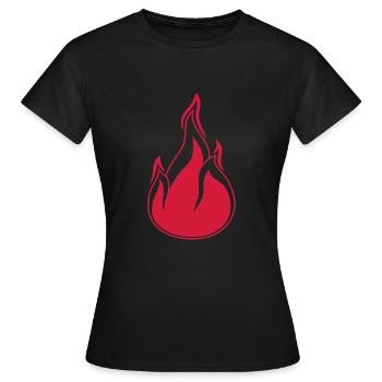 flame fire hot burn burn warm clipart - Women's T-Shirt - black - Front - AI Model Female 172 dark (172cm)