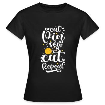 Tailor Clothing Knitting Bespoke Tailor - Women's T-Shirt - black - Front - AI Model Female 172 dark (172cm)
