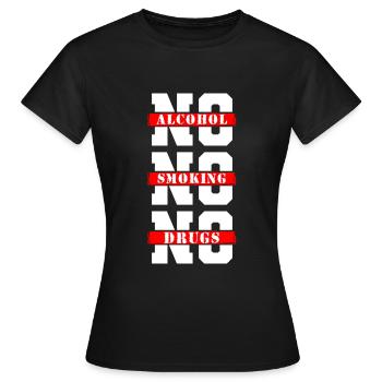Tabac Straight Edge sans toxicomane - T-shirt Femme - noir - Devant - AI Model Female 172 dark (172cm)