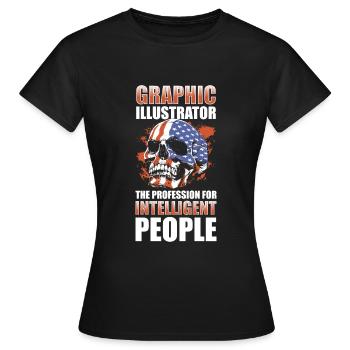 Illustrator Zeichner Grafiker Künstlerin - Frauen T-Shirt - Schwarz - Vorne - AI Model Female 172 dark (172cm)
