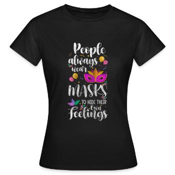 Protection des parties inconnues - T-shirt Femme - noir - Devant - AI Model Female 172 dark (172cm)