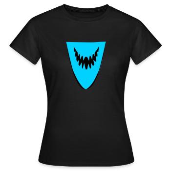 Shark laughs - Women's T-Shirt - black - Front - AI Model Female 172 dark (172cm)