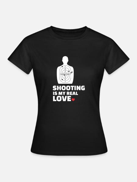 Ich liebe Schießen - Frauen T-Shirt - Schwarz