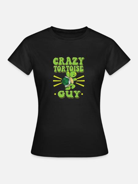 Crazy Tortoise Guy - Frauen T-Shirt - Schwarz