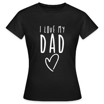 J'aime mon papa / papa - T-shirt Femme - noir - Devant - AI Model Female 172 dark (172cm)