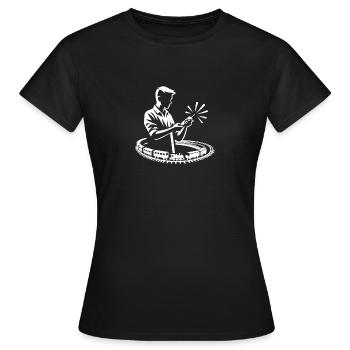 Eisenbahn Modellbau - Frauen T-Shirt - Schwarz - Vorne - AI Model Female 172 dark (172cm)