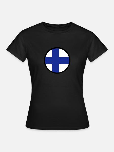 Unter dem Zeichen von Finnland - Frauen T-Shirt - Schwarz