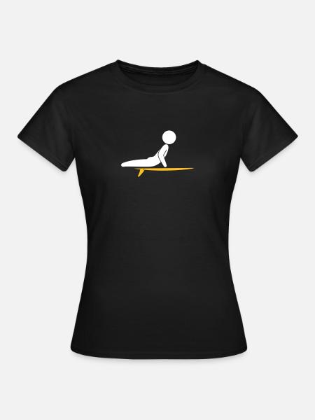 A Surfer With His Surfboard - Women's T-Shirt - black