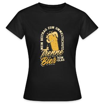 Mein Beitrag zum Umweltschutz - Ich trenne Bier - Frauen T-Shirt - Schwarz - Vorne - AI Model Female 172 dark (172cm)