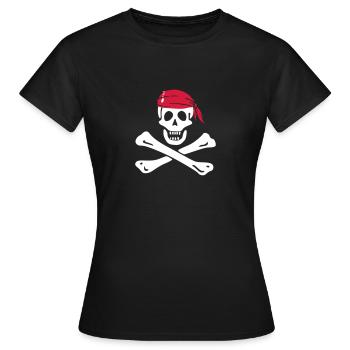 Piratenflagge - Frauen T-Shirt - Schwarz - Vorne - AI Model Female 172 dark (172cm)