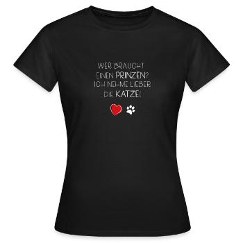 Katze Katzen Kater Geschenk Liebe Siam Maine Coon - Frauen T-Shirt - Schwarz - Vorne - AI Model Female 172 dark (172cm)