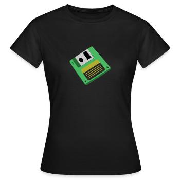 Diskette - Frauen T-Shirt - Schwarz - Vorne - AI Model Female 172 dark (172cm)