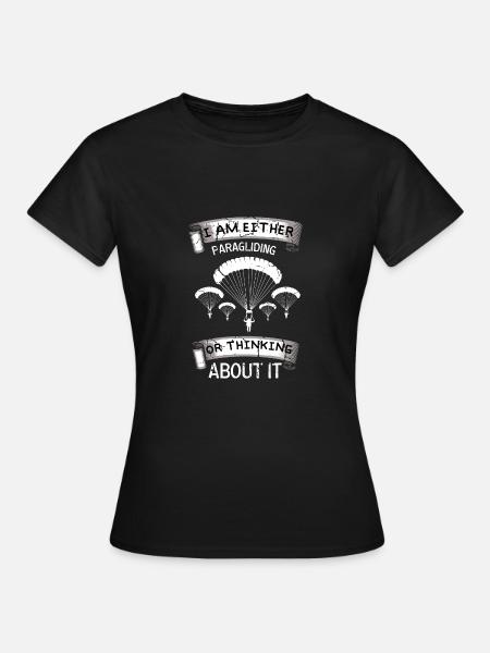 Paragliding oder Denken. Paragliding-Coach. Gesche - Frauen T-Shirt - Schwarz
