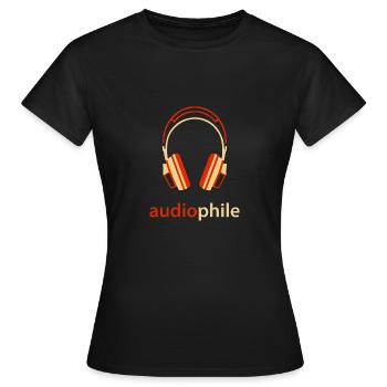 Kopfhörer-Leidenschaft elegantes Design - Frauen T-Shirt - Schwarz - Vorne - AI Model Female 172 dark (172cm)