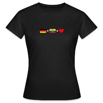 Germany plus Ecuador - Women's T-Shirt - black - Front - AI Model Female 172 dark (172cm)