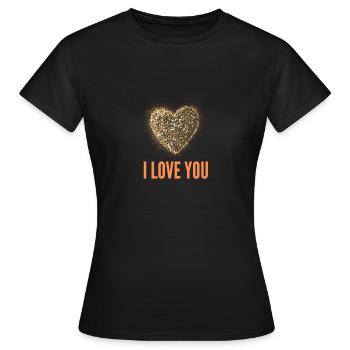 I love you - Women's T-Shirt - black - Front - AI Model Female 172 dark (172cm)