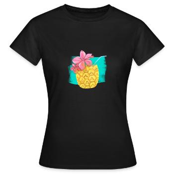 Sensations d’été à l’ananas - T-shirt Femme - noir - Devant - AI Model Female 172 dark (172cm)