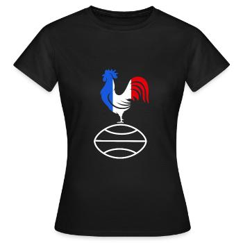 Rugby-Unterstützer Rugby Frankreich - Frauen T-Shirt - Schwarz - Vorne - AI Model Female 172 dark (172cm)