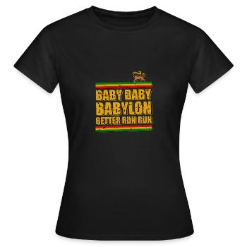Fuir Babylone - T-shirt Femme - noir - Devant - AI Model Female 172 dark (172cm)