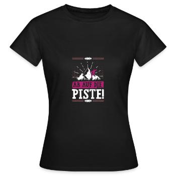 ab auf die piste - Frauen T-Shirt - Schwarz - Vorne - AI Model Female 172 dark (172cm)
