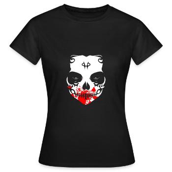 Blutiger Horror Skull - Frauen T-Shirt - Schwarz - Vorne - AI Model Female 172 dark (172cm)