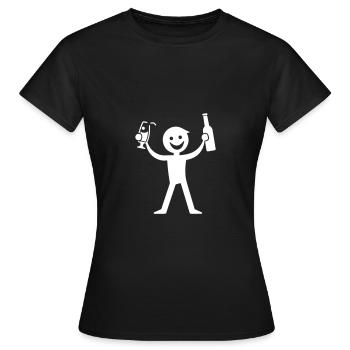 Boire une bouteille de bière - T-shirt Femme - noir - Devant - AI Model Female 172 dark (172cm)
