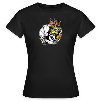 GAMBLE Good Luck - Frauen T-Shirt - Schwarz - Vorne - AI Model Female 172 dark (172cm)