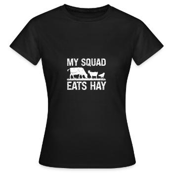 Ma troupe mange du foin - T-shirt Femme - noir - Devant - AI Model Female 172 dark (172cm)