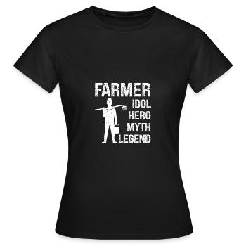 Landwirt Idol Held Mythos Legende - Frauen T-Shirt - Schwarz - Vorne - AI Model Female 172 dark (172cm)