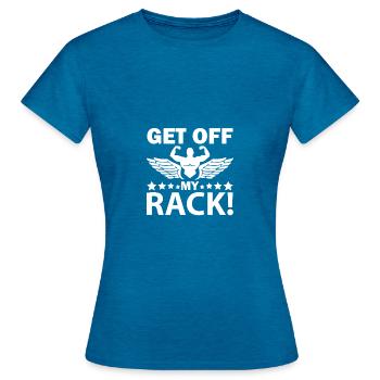 Descendez de mon rack - - T-shirt Femme - bleu saphir antique chiné - Devant - AI Model Female 172 dark (172cm)